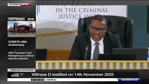 Madlanga Commission | Witness D testimony at the commission