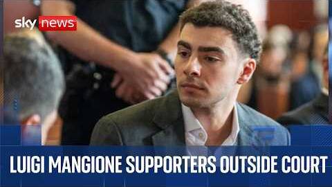 Luigi Mangione supporters arrive outside New York court ahead of pretrial hearing