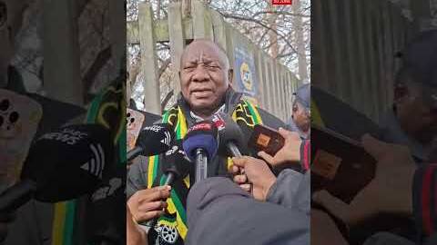 ANC president Cyril Ramaphosa applauds voter enthusiasm
