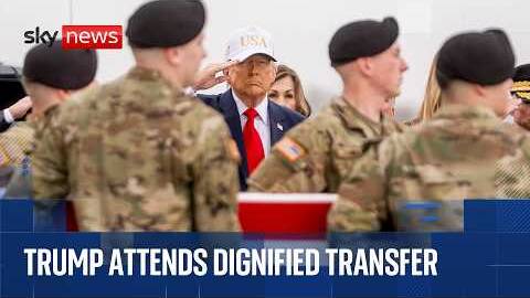 Trump attends dignified transfer of US service members killed in the Middle East