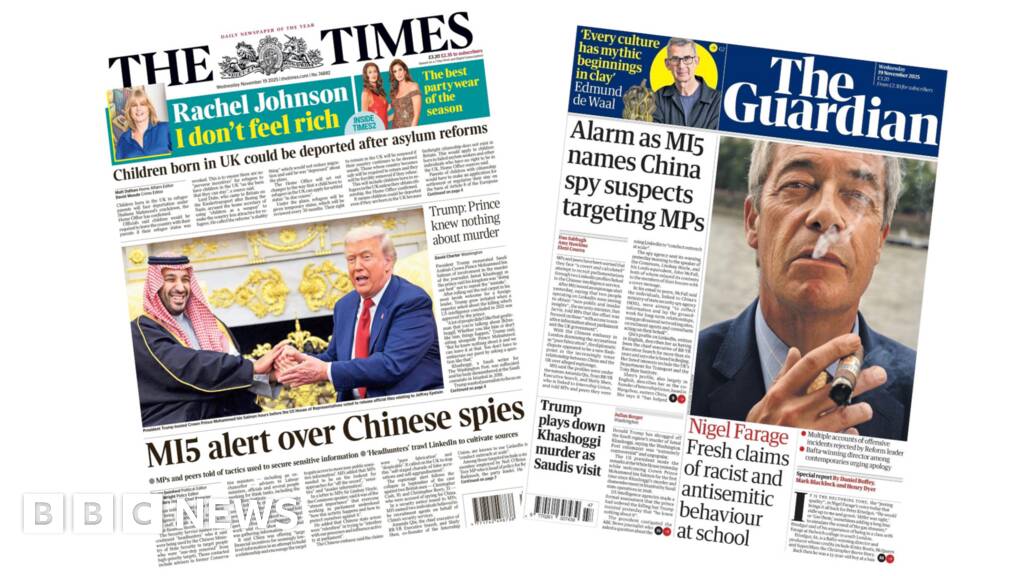 MI5's 'Chinese spies' alert and Trump defends MBS