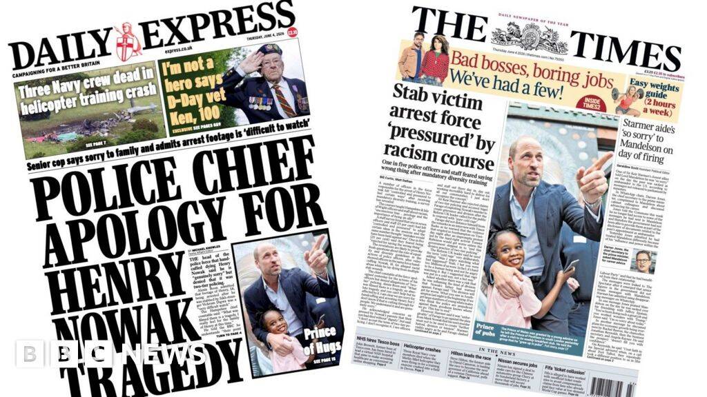 'Top cop sorry' and 'Prince of pubs'
