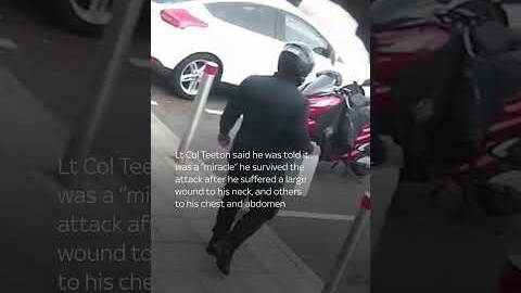 Moment police arrest man who repeatedly stabbed army officer