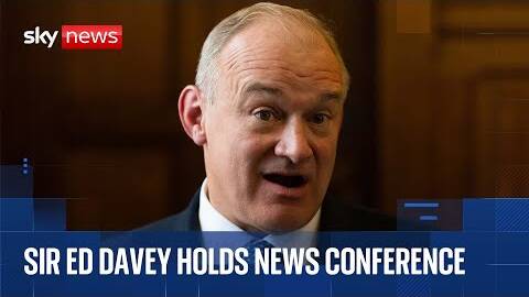 Lib Dem leader Sir Ed Davey makes announcement on A&E wait times