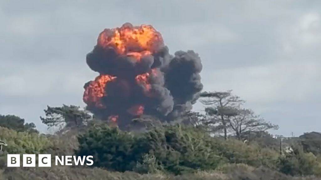 Two pilots eject and parachute out of RAF plane before crash