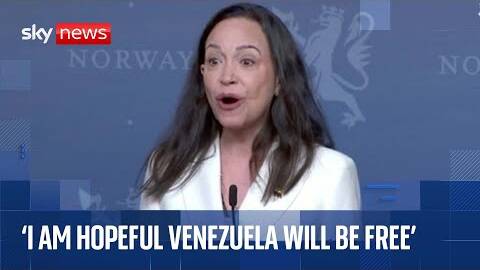 Nobel Peace Prize winner Maria Corina Machado holds news conference