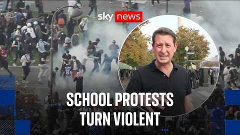 Tear gas fired as students clash with police in Paris