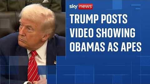 White House removes video shared by Trump showing Obamas as apes