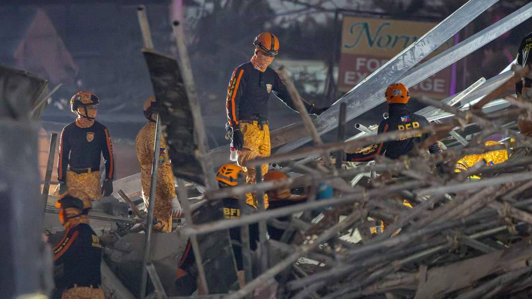 Rescuers race to find survivors in Philippines building collapse, 3 dead and 17 missing