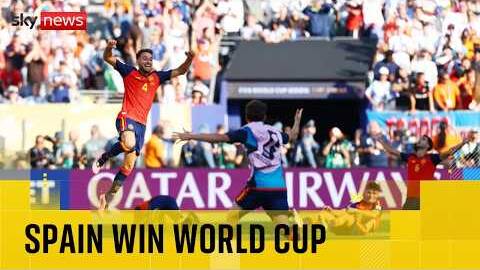 Spain win World Cup final 1-0 in extra time against 10-man Argentina
