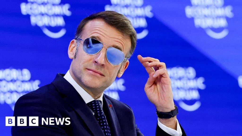 Why is Emmanuel Macron wearing sunglasses at Davos?