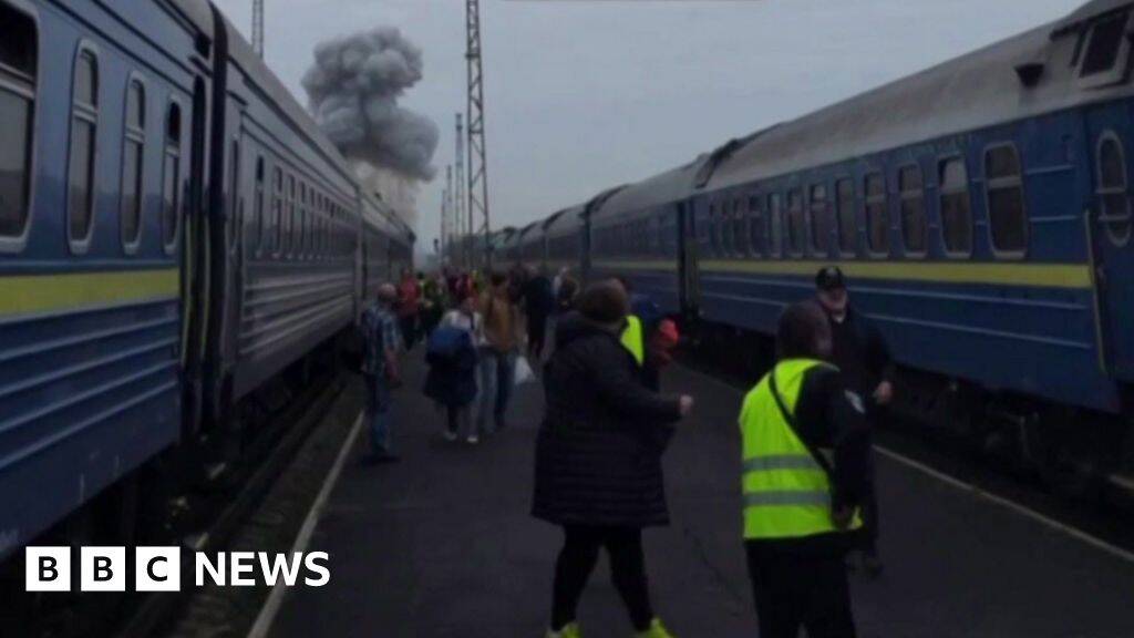 Russia struck train near Poland border shortly after Boris Johnson and top European officials passed through