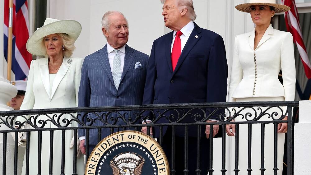 UK king and queen welcomed with military ceremony at White House