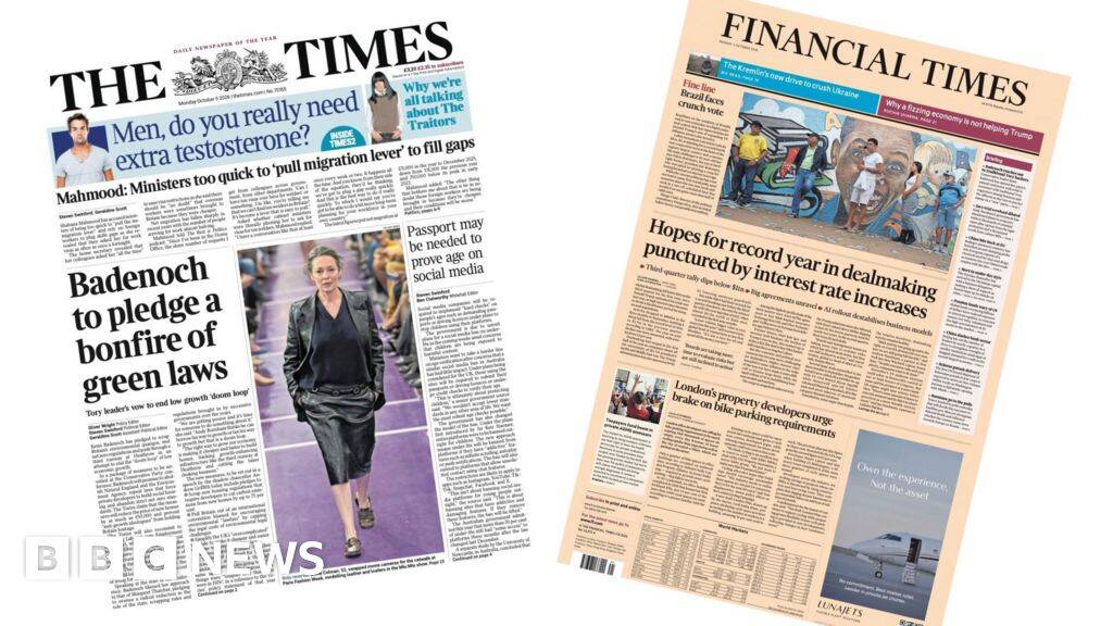 Badenoch's 'bonfire of green laws' and 'Drop in global dealmaking'