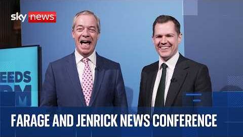 Reform's Nigel Farage & Robert Jenrick make announcement in Derbyshire