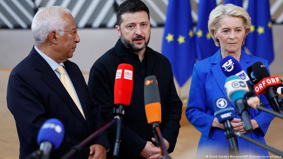 Ukraine's Zelenskyy speaks at EU summit amid spat with Trump