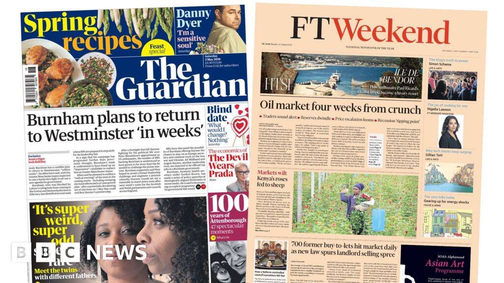 'Burnham plans to return' and 'Four weeks from crunch'