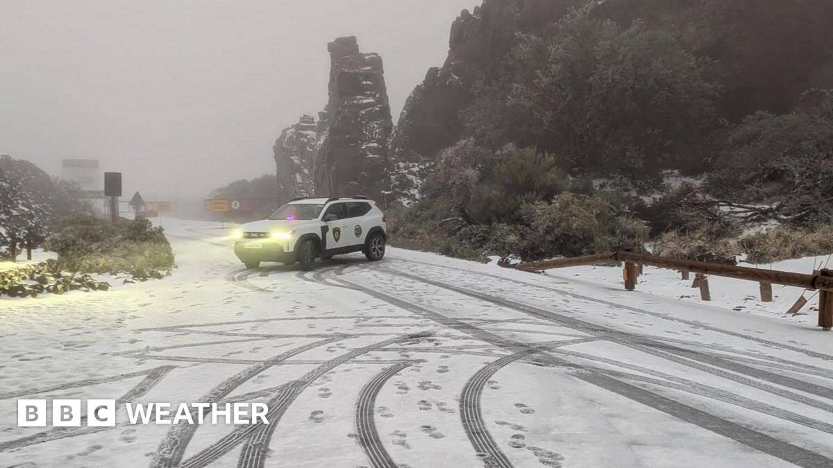 Tenerife hit by snow as Storm Therese brings wind and rain to Canary Islands
