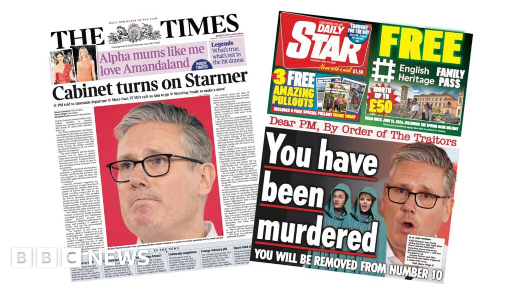 'Cabinet turns on Starmer' and 'You have been murdered'