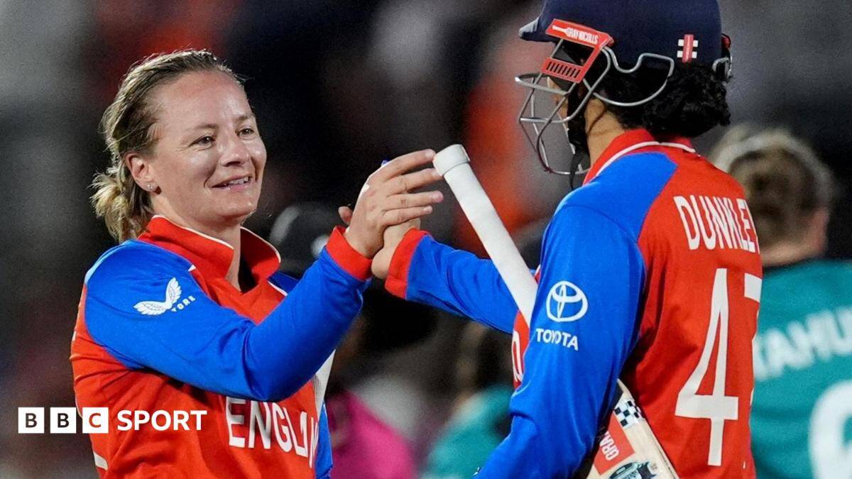 England make breakthrough with three wickets in four balls