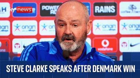 Scotland manager Steve Clarke reacts to thrilling win over Denmark and World Cup qualification