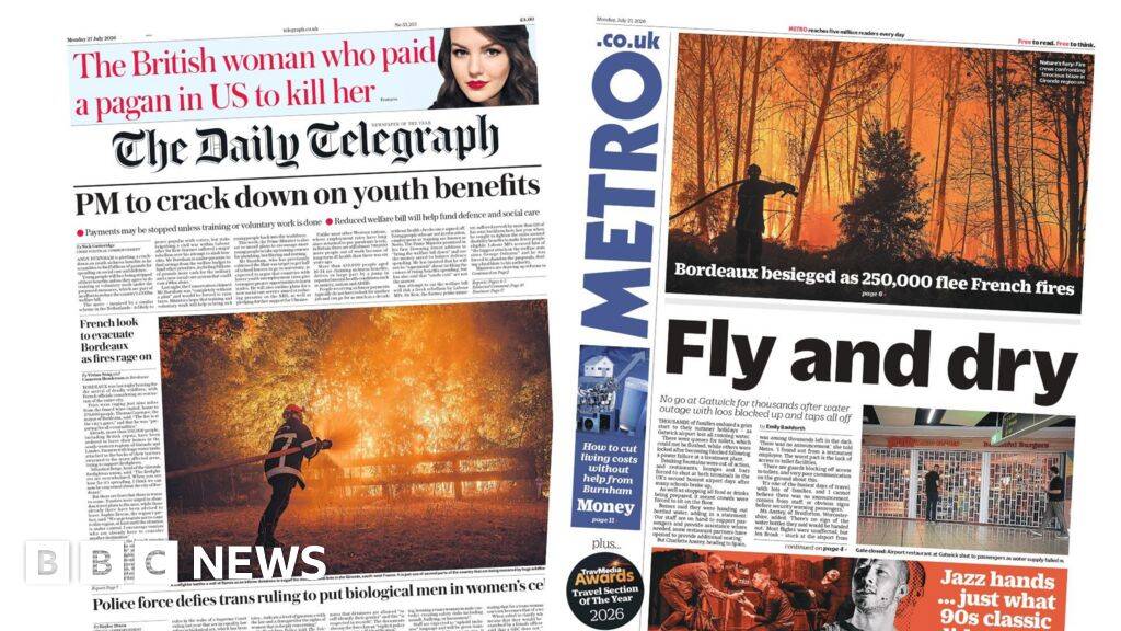 Youth benefits 'crack down' and Gatwick 'Fly and dry'