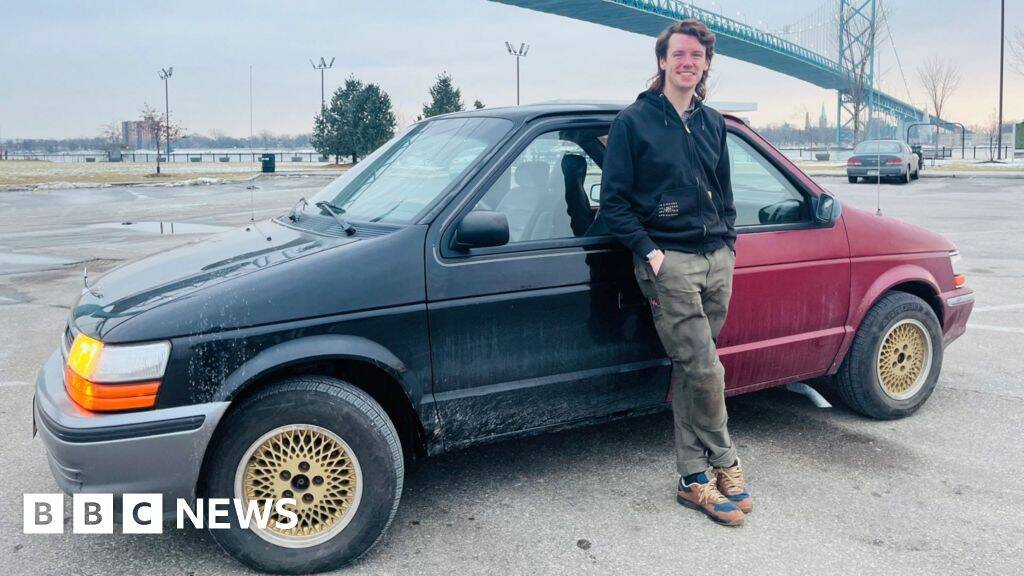 Half American, half Canadian: Take a ride in a car welded from two front ends