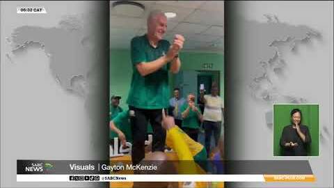 Broos celebrates Bafana's World Cup final qualification