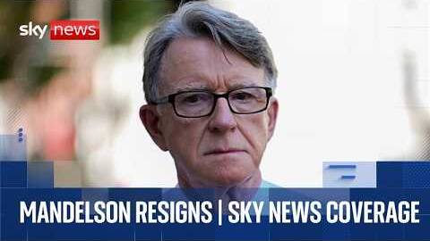 Peter Mandelson quits Labour over Jeffrey Epstein links | Sky News coverage and analysis