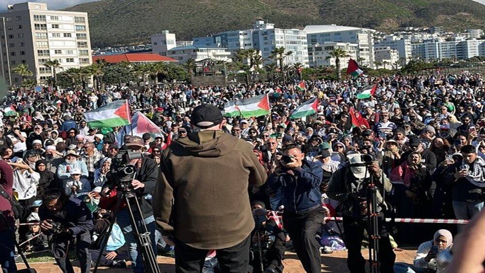 Yvonne Ridley and George Galloway call for support for Palestinians