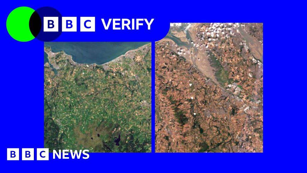 Satellite images show impact of heatwaves and drought on UK landscape