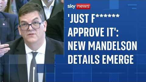 Ex-Foreign Office boss says No 10 had 'dismissive approach' to Mandelson vetting