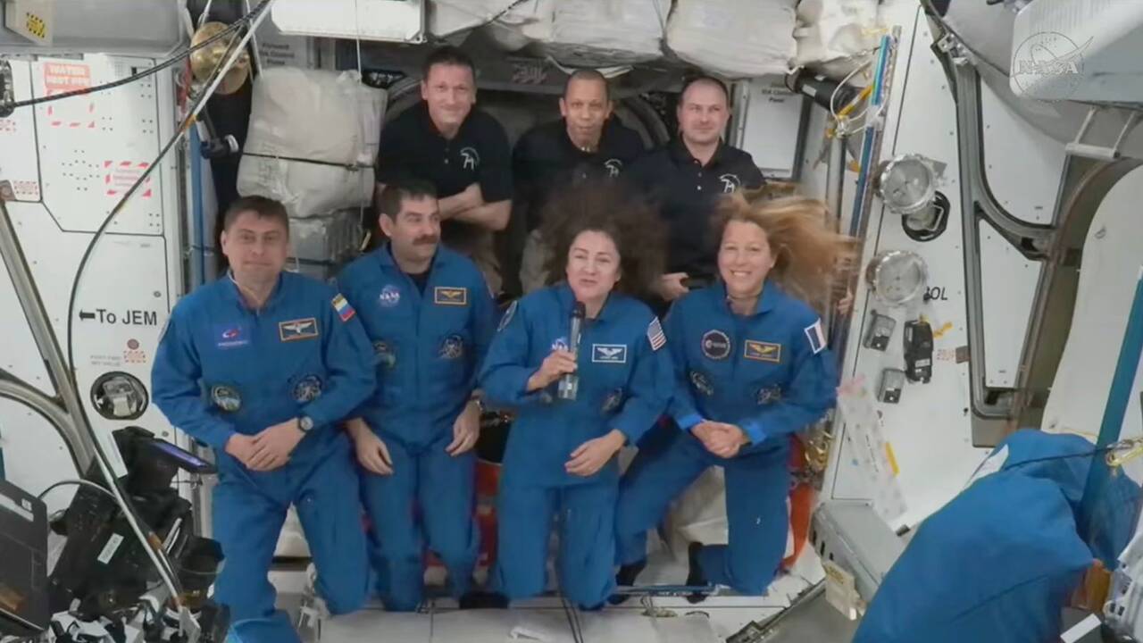 Four new astronauts arrive at the International Space Station to replace evacuated crew