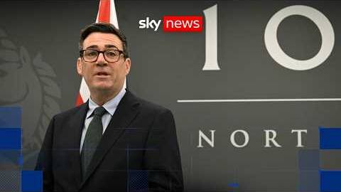 Andy Burnham delivers speech in Manchester