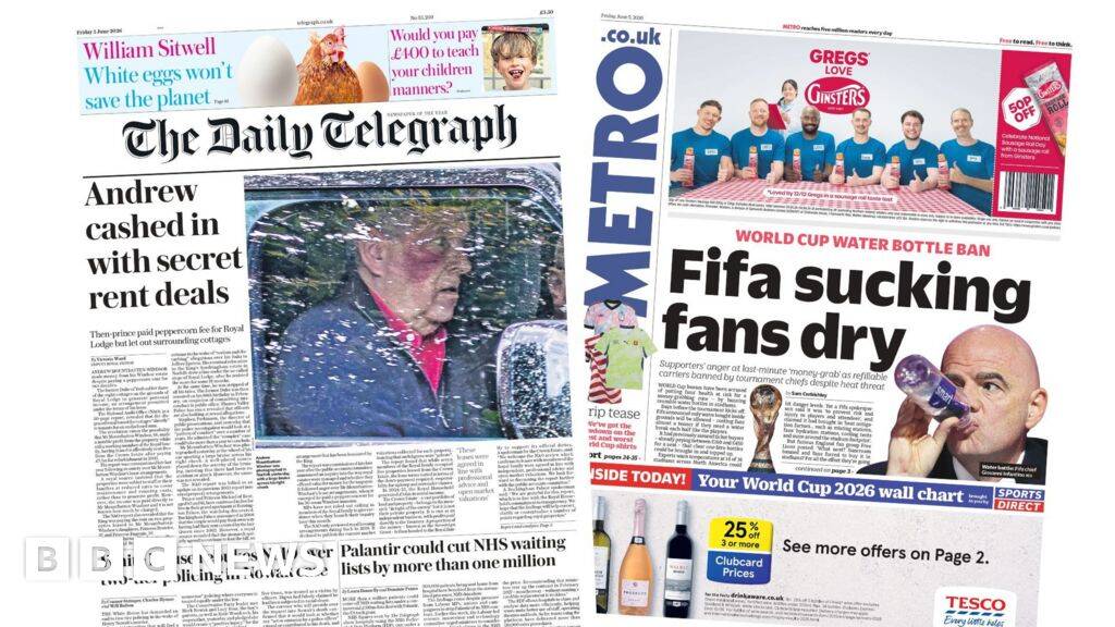 'Andrew cashed in' and 'Kate shares in mum's joy'