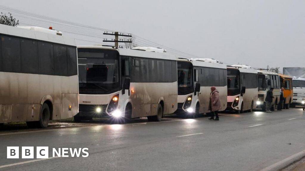 Evacuees from Russia-occupied city where residents ate weeds on way to Ukraine