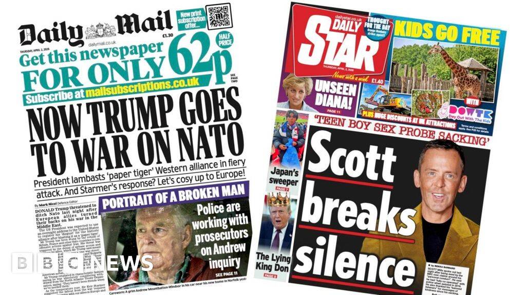 'Trump goes to war on Nato' and 'Scott breaks silence'