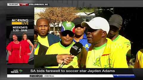 Mamelodi Sundowns supporters bid farewell to Jayden Adams