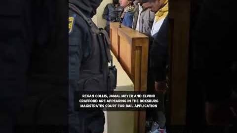 Regan Collis, Jamal Meyer and Elvino Crafford are appearing in the court for bail application