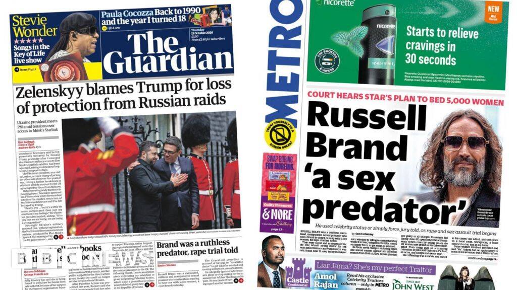 'Zelenskyy blames Trump' and Brand a 'sex predator'