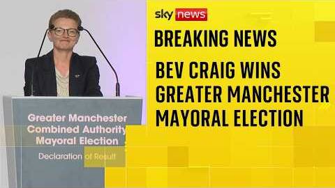 Labour's Bev Craig wins Greater Manchester mayoral by-election