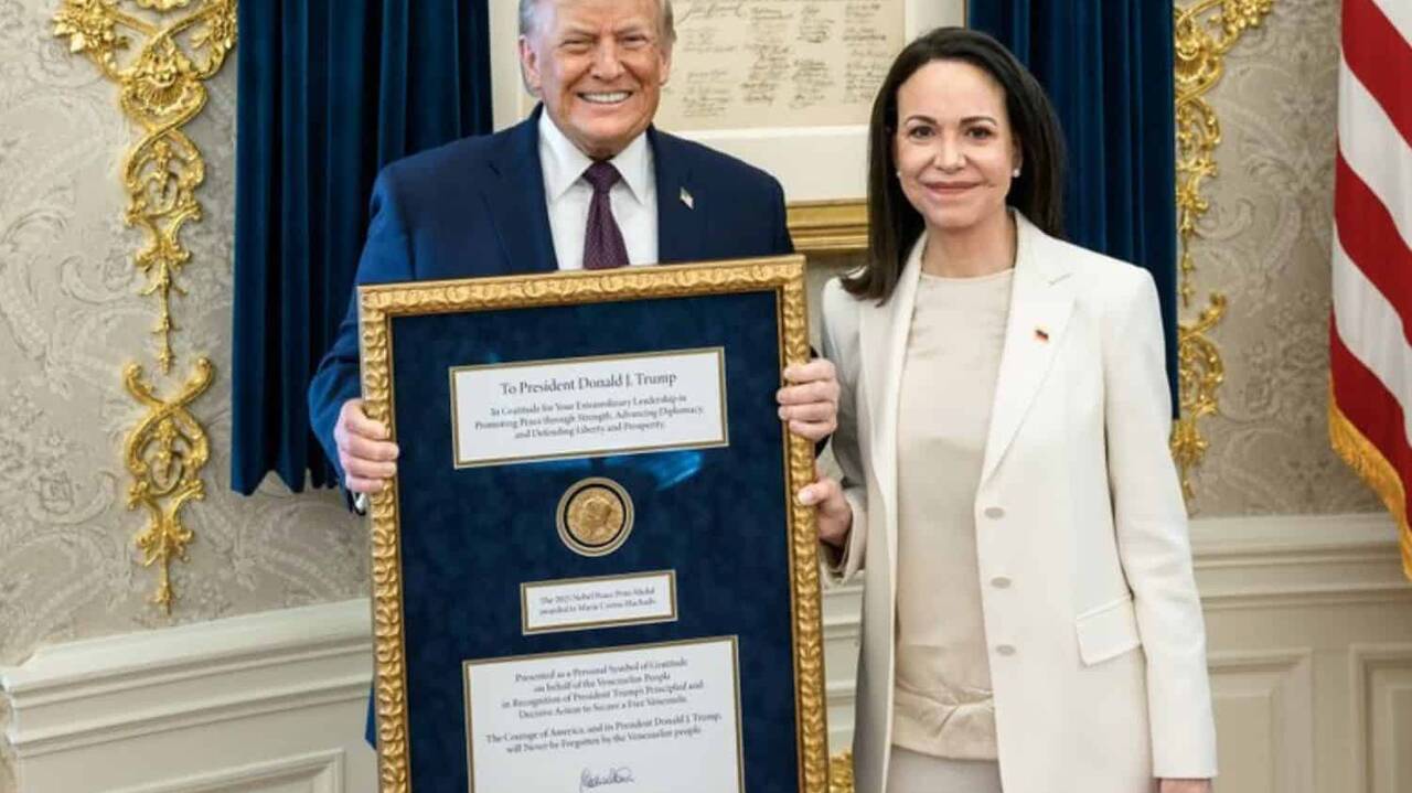 Donald Trump finally &lsquo;presented&rsquo; with Nobel Peace Prize [VIDEO]