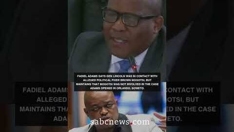 Fadiel Adams says Gen Lincoln was in contact with alleged political fixer Brown Mogotsi