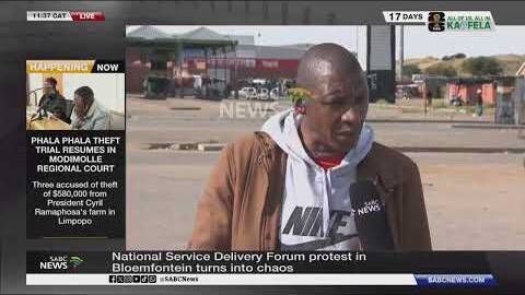 National Service Delivery Forum protest in Bloemfontein turns into chaos