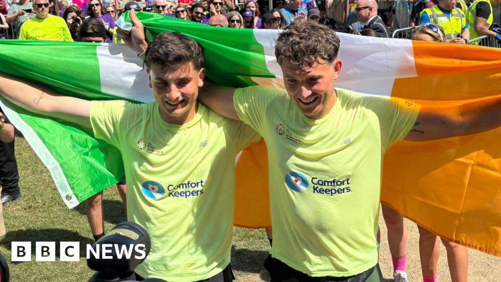 Joy and tears as brothers complete 33-day marathon challenge and raise &pound;1.5m