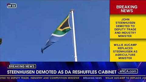 Steenhuisen demoted as DA reshuffles cabinet
