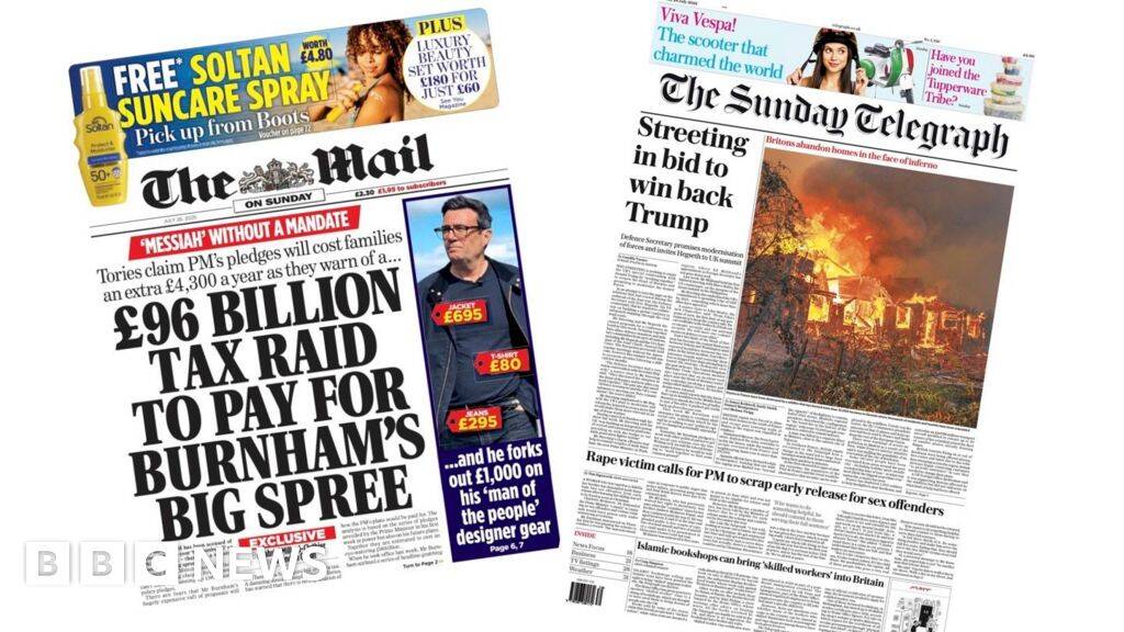 'Burnham's big spree' and Streeting 'bid to win back Trump'