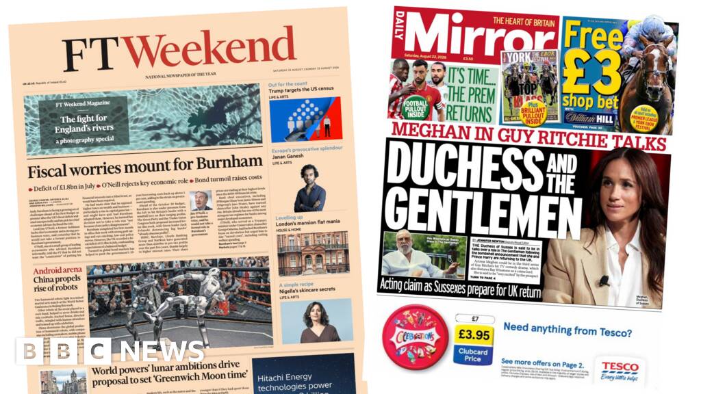 'Fiscal worries mount' and 'Meghan in Guy Ritchie talks'