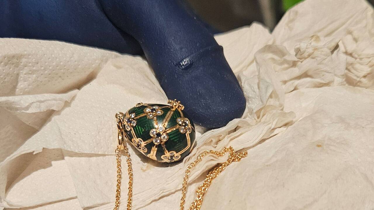 Police recover Bond-inspired Fabergé pendant... six days after it was swallowed by a suspect