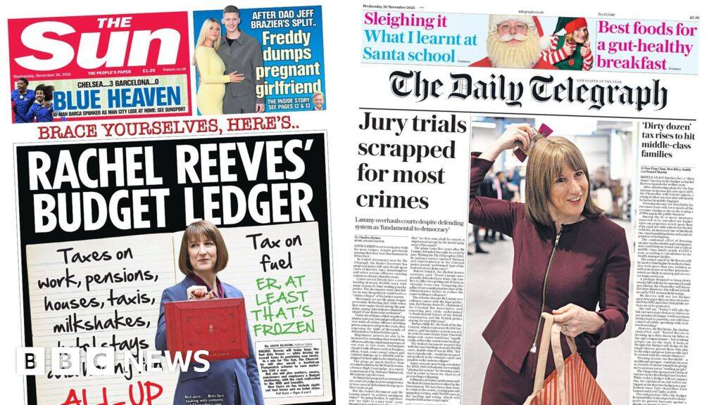 'Rachel Reeves' Budget Ledger' and 'Jury trials scrapped'